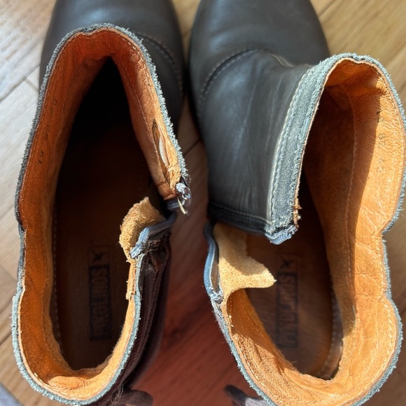 Pikolinos Le Mans Leather Ankle Booties Zip Up In Brown/Green Women’s Size 40 - Picture 7 of 8